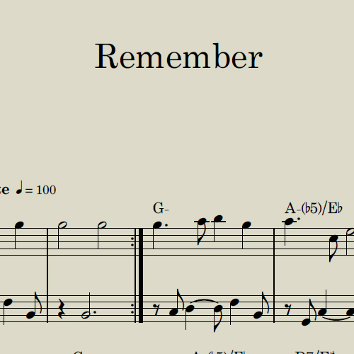 Remember Sheet Music