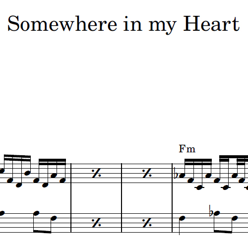 Somewhere in My Heart Sheet Music