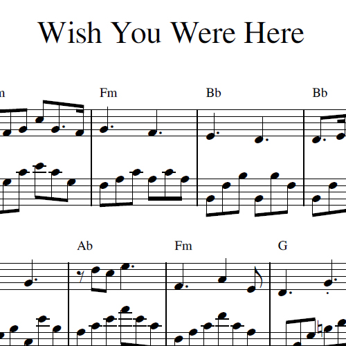 Wish You Were Here Sheet Music